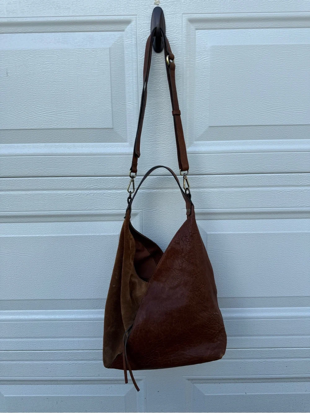 Sundance Italy Brown Leather & Suede Women’s Hobo Bag